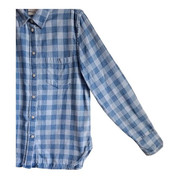 J. CREW Women's 8 Shirt Blue Buffalo Check Button Up, Long Sleeve Bust 40" - Picture 5 of 9